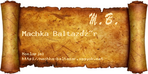 Machka Baltazár névjegykártya